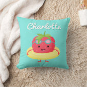 Coussin Nage de fraises Kawaii (Couverture)