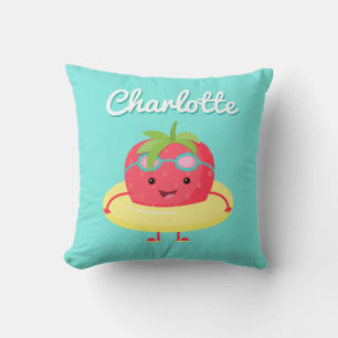 Coussin Nage de fraises Kawaii