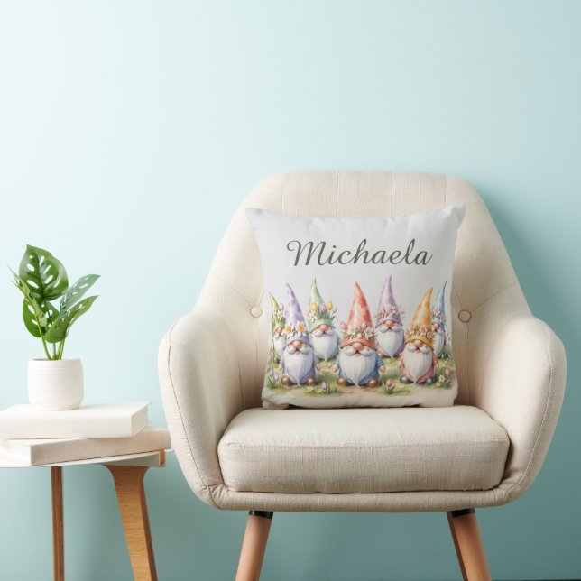 Coussin Nains de printemps dans une prairie (Chaise)