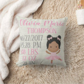 Coussin Naissance rose de danse de ballet de ballerine (Couverture)