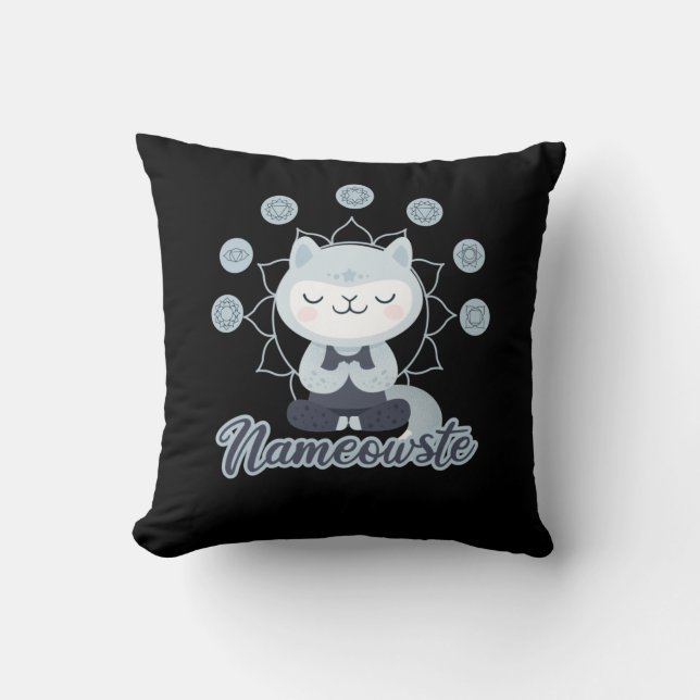 Coussin Namaste Cat Yoga Méditation Kitten Cute Pet (Recto)