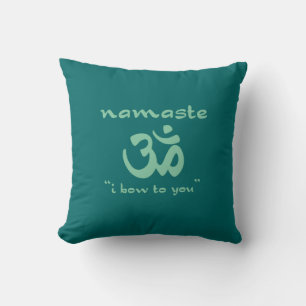 Coussin Namaste - Je vous salue (en vert)