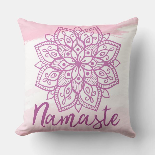 Coussin Namaste Mandala Rose (Recto)