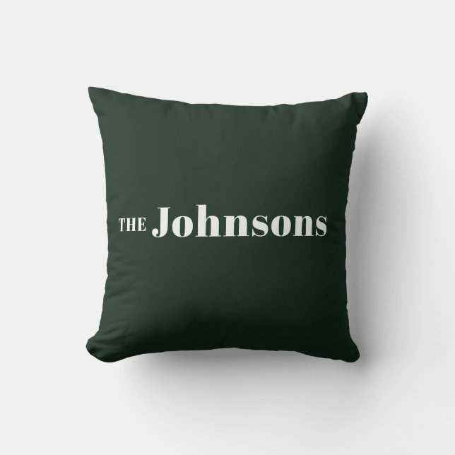 Coussin Name | Logo Moderne Minimaliste Vert (Recto)