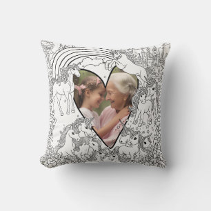Coussin Nan Maman Fille Unicorne Couleur dans Photo Cushio