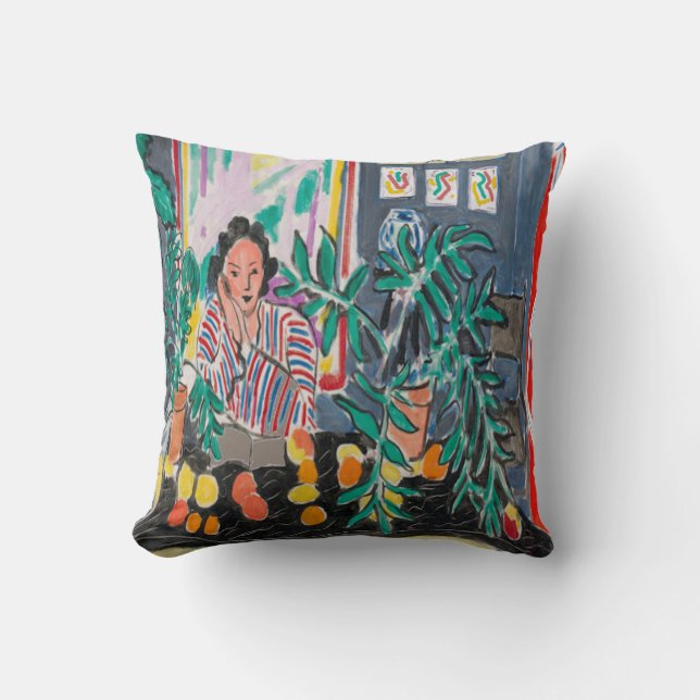Coussin Nancy on Cell Phone Abstrait Throw Pillow (Recto)