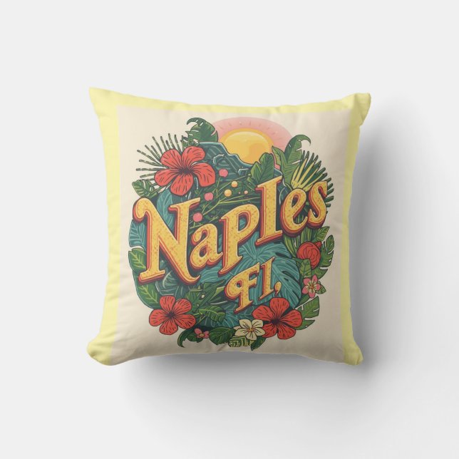 Coussin Naples floride rêve  (Recto)