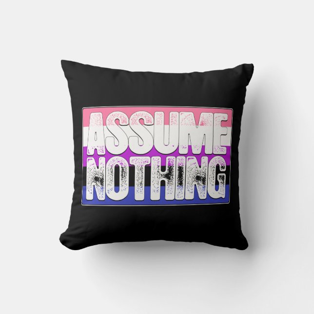 Coussin N'assumez rien drapeau de fierté de Genderfluid (Recto)