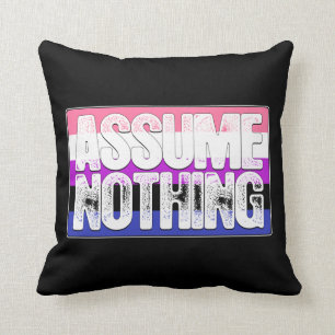 Coussin N'assumez rien drapeau de fierté de Genderfluid
