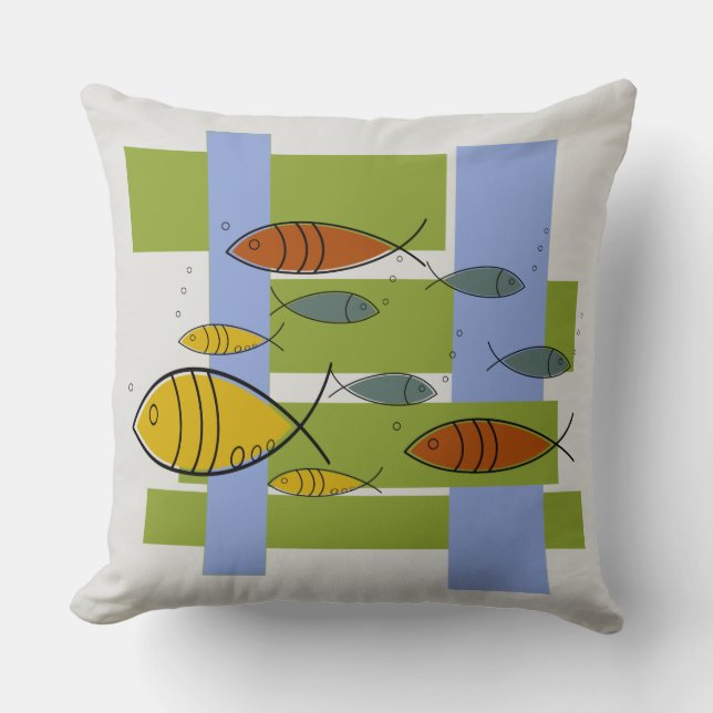Coussin Natation moderne de poissons de la moitié du (Recto)