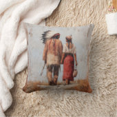 Coussin Native American Couple Throw Pillow (Couverture)