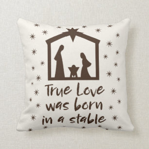 Coussin Nativité chrétienne Jésus de Noël religieux