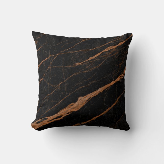 Coussin natural black emperador marble texture background  (Recto)