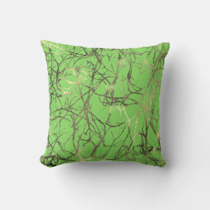 Coussin Nature Abstraite Lime verte Sepia Gold Nerves VIP
