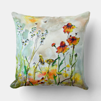 Coussin Nature fleur sauvage Art Chaleureux Couleurs