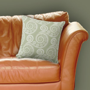 Coussin Nature Grey moderne Inspiré Fern Curl Motif