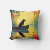 Coussin Nature Minimaliste Canot Labrador Noir (Recto)