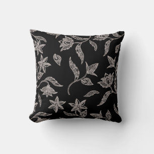 Coussin Nature minimaliste noire et blanche