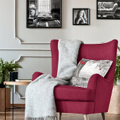 Coussin Nature Noir Et Blanc Aux Cœurs Rouges