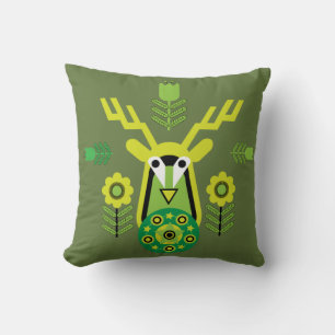 Coussin Nature scandinave Cerf Art T-shirt Throw Pi