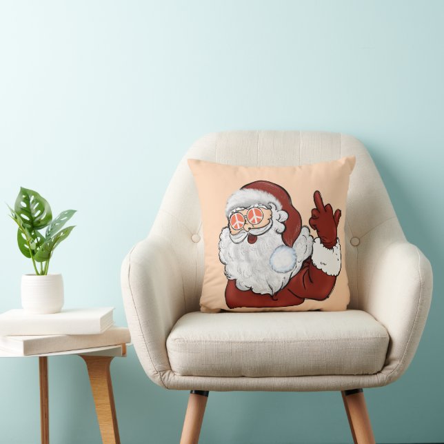 Coussin Naughty Retro Hipster Père Noël Noël (Chaise)