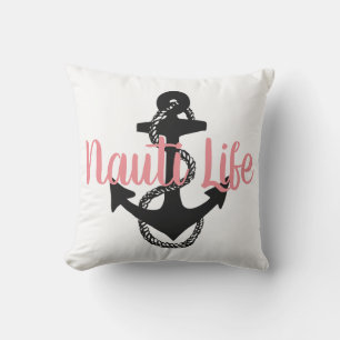 Coussin NAUTI LIFE nautique amusant avec ancre à deux cô