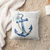 Coussin Nautical Baby Birth | Aquarelle bleue (Couverture)