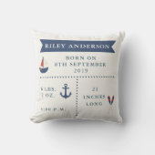Coussin Nautical Baby Faire-part de naissance (Recto)