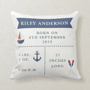 Coussin Nautical Baby Faire-part de naissance