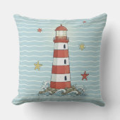 Coussin Nautical Lighthouse & Starfish ID1249 (Recto)
