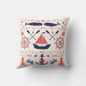 Coussin Nautical Whales Boy Nursery Baby Birth Stat (Verso)