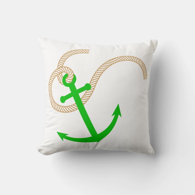 Coussin nautique Ancre verte (Recto)