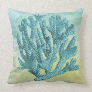 Coussin Nautique Beau et Élégant Corail Bleu Côté