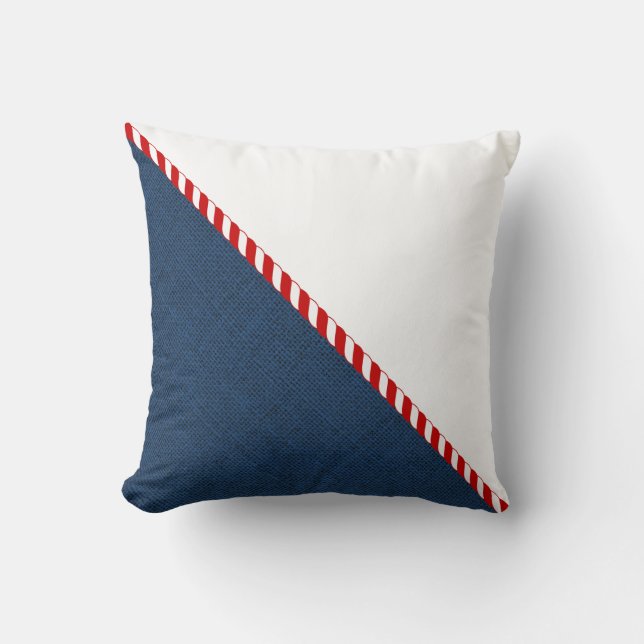 Coussin nautique bleu et blanc (Recto)