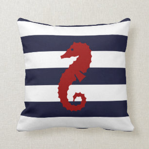 Coussin nautique de baleine d'hippocampe de rayure