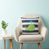 Coussin nautique de baleine en vert et blanc de (Chaise)