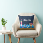 Coussin Nautique ours rose et marine (Chaise)
