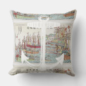 Coussin Nautique Rouge Jaune Bleu Ancre grands navires (Recto)