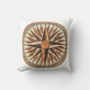 Coussin Navigateur de boussole du navire Vintage nautique