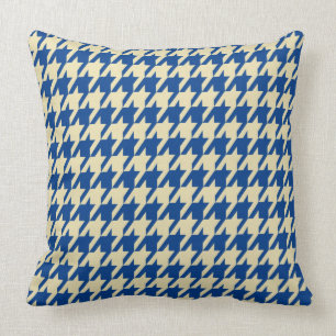 Coussin Navy-Blue & Cream Houndstooth Gros carreaux