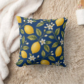 Coussin Navy Blue Mediterranean Lemon Blossom Cushion (Couverture)