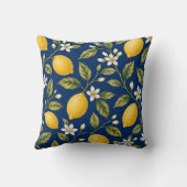 Coussin Navy Blue Mediterranean Lemon Blossom Cushion (Verso)