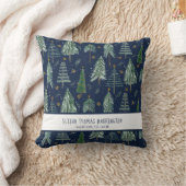Coussin Navy Blue Woodland Forest Neige Bébé statistiques  (Couverture)