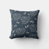 Coussin Navy et floral sauge (Recto)