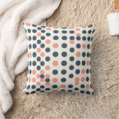 Coussin Navy moderne et pois géométriques pêche  (Couverture)