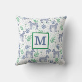 Coussin Navy Prépa Zèbre Martinis Monogramme Blanc  (Verso)