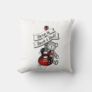 Coussin Né à Rock and Roll Baby Bear Kids Guitar Music