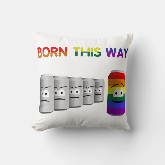Coussin Né ainsi LGBT Rainbow Stripe (Recto)