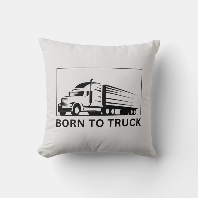 Coussin Né au camion (noir) (Recto)