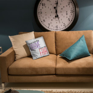 Coussin Ne citez que le courageux violet